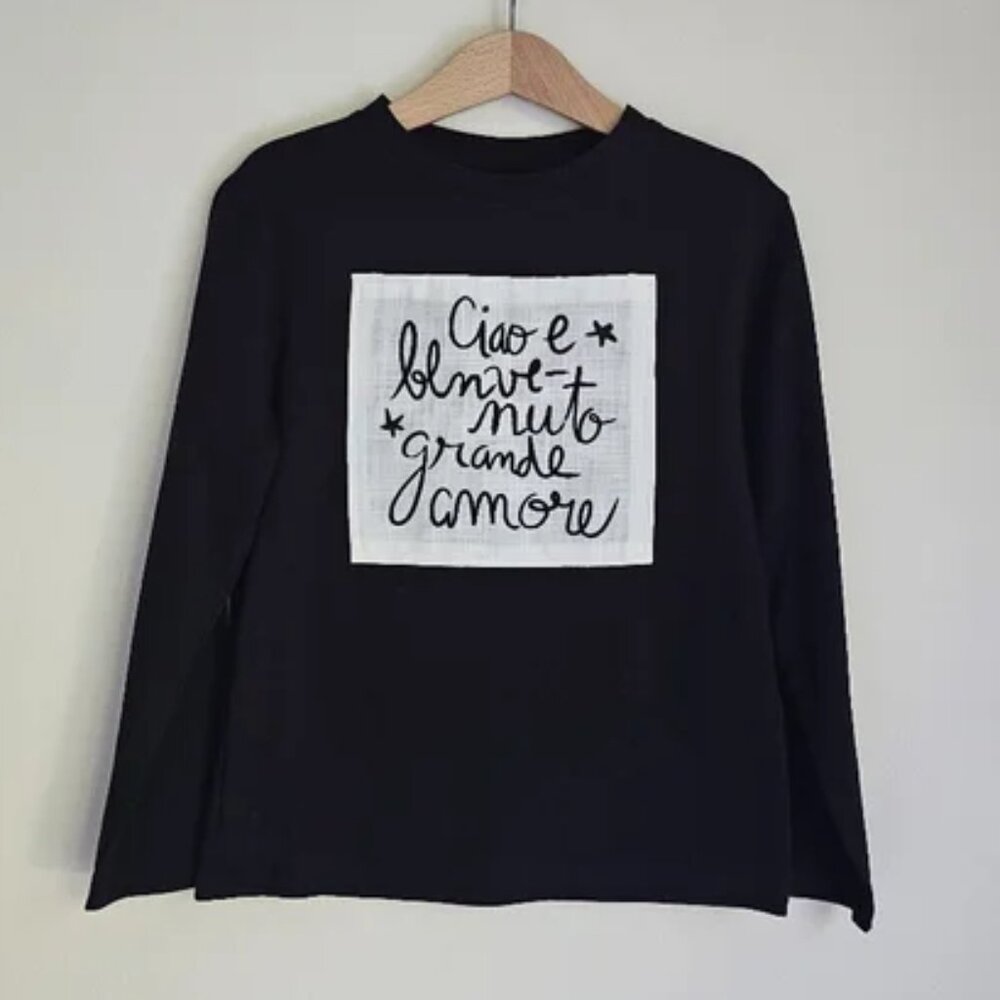 Zara Kids Girl Black Long Sleeve Shirt Top Size 11-12